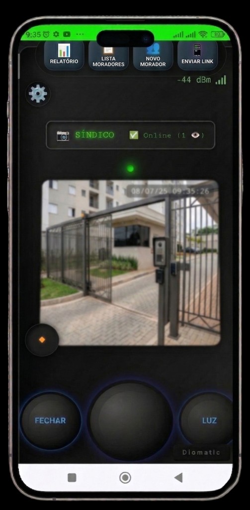 App PortaCam em funcionamento